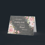 Rosa Flowers Friend Birthday Card Kort<br><div class="desc">Söt och tankeväckande hälsningskort för din väns födelsedag med ljusblommor av  rosa,  schalkboard rustic mönster och handskriven stil-text.</div>