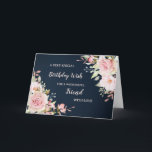 Rosa Flowers Friend Birthday Card Kort<br><div class="desc">Sökt och tankeväckande hälsningskort för din väns födelsedag med ljusrosa vattenfärgblommor och handskriven stiltext.</div>