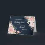 Rosa Flowers Friend Birthday Card Kort<br><div class="desc">Sökt och tankeväckande hälsningskort för din väns födelsedag med ljusrosa vattenfärgblommor och handskriven stiltext.</div>