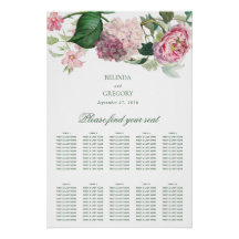 Rosa Flowers Garden bröllopsdiagram