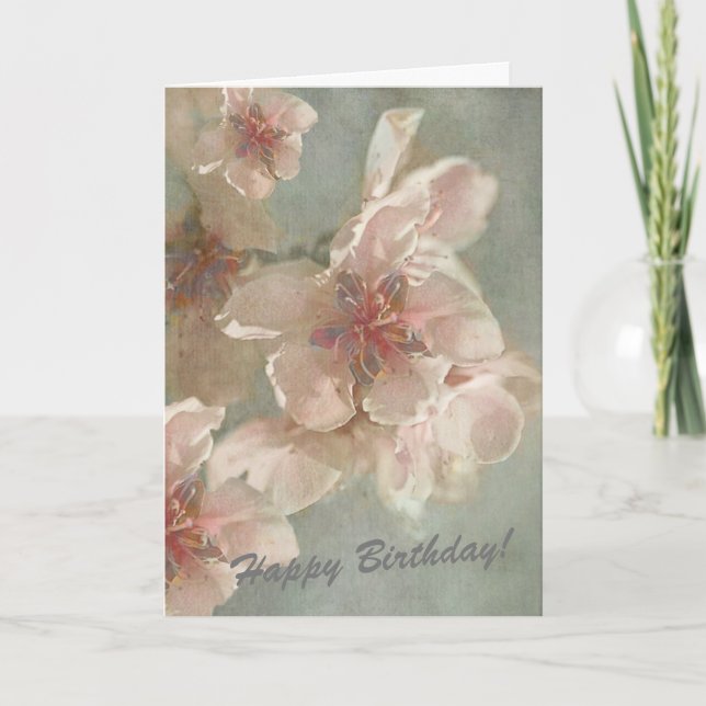 Rosa Flowers Gentle Background Personalize Kort (Framsida)