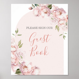 Rosa Flowers Girl Baby in Bloom Guest Bok Poster