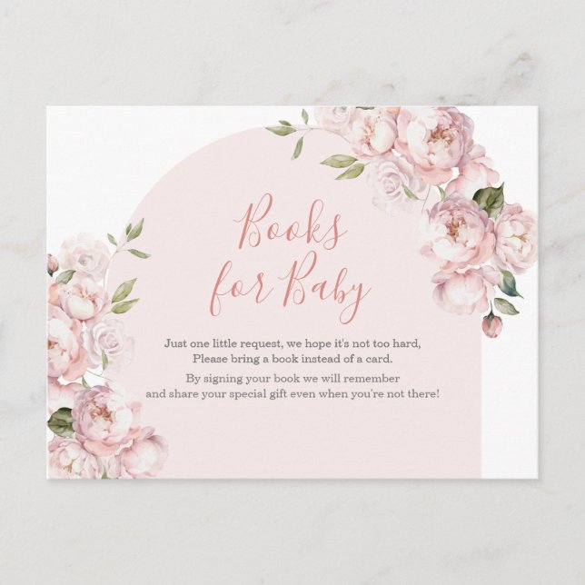 Rosa Flowers Girl Baby Shower Baby i Bloom Vykort (Framsida)