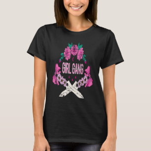 Rosa Flowers Girl Gang Vogue Stil T Shirt