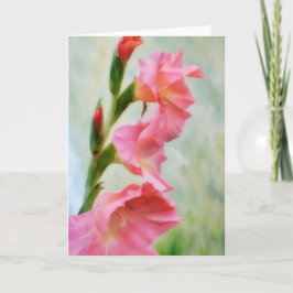 Rosa Flowers Gladiolus Art Note Card Kort