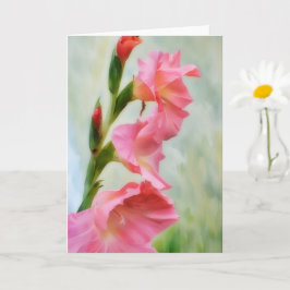 Rosa Flowers Gladiolus Art Note Card Kort