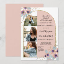 Rosa Flowers Glitter Confetti Photo Studenten