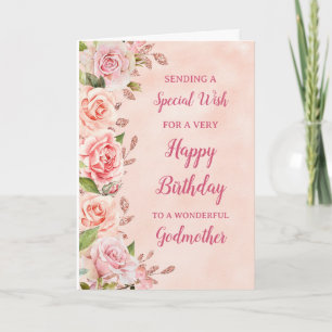 Rosa Flowers Godmor Birthday Card Kort