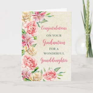 Rosa Flowers Granddotter Studenten Kort