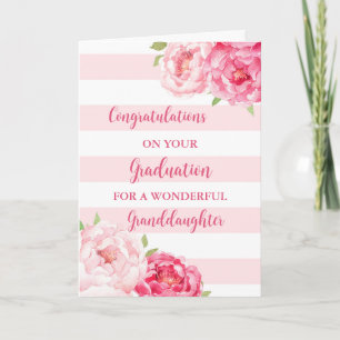 Rosa Flowers Granddotter Studenten Kort