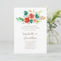 Rosa Flowers Greenery Bible Verse Bröllop