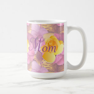 Rosa Flowers Gul ros Large Mamma Mugg