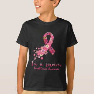 Rosa Flowers Heart I är en Survivor Breast Cancer  T Shirt
