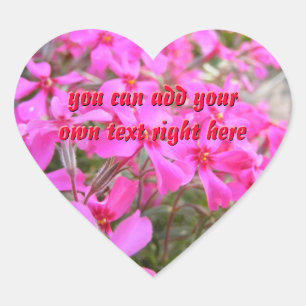 Rosa Flowers Heart Stickers Hjärtformat Klistermärke