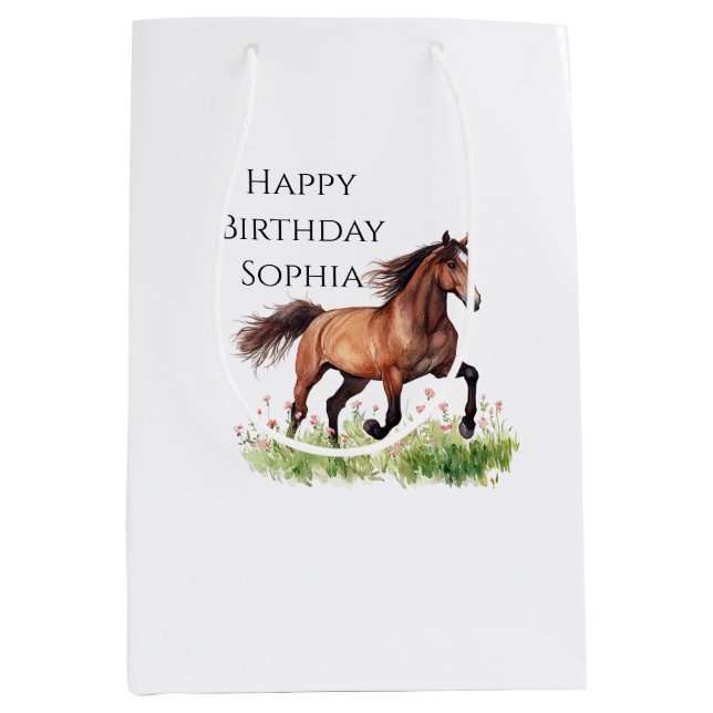 Rosa Flowers Horse Cowgirl Birthday (Framsidan)