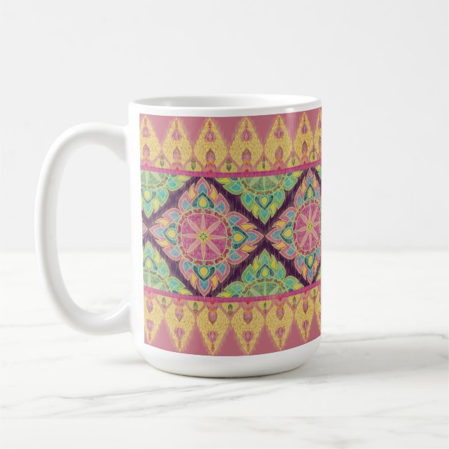 Rosa Flowers i Garden Kaffemugg (Vänster)