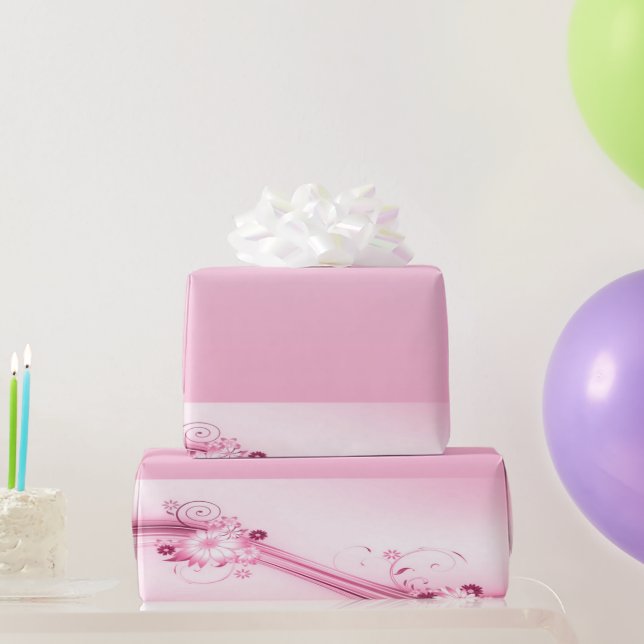 Rosa Flowers i Vågar Presentpapper (Festgåvor)