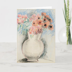 Rosa Flowers i Vas Christopher Wood Kort