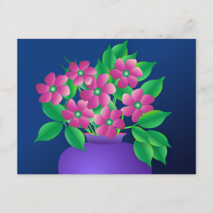 Rosa Flowers i Vas Vykort