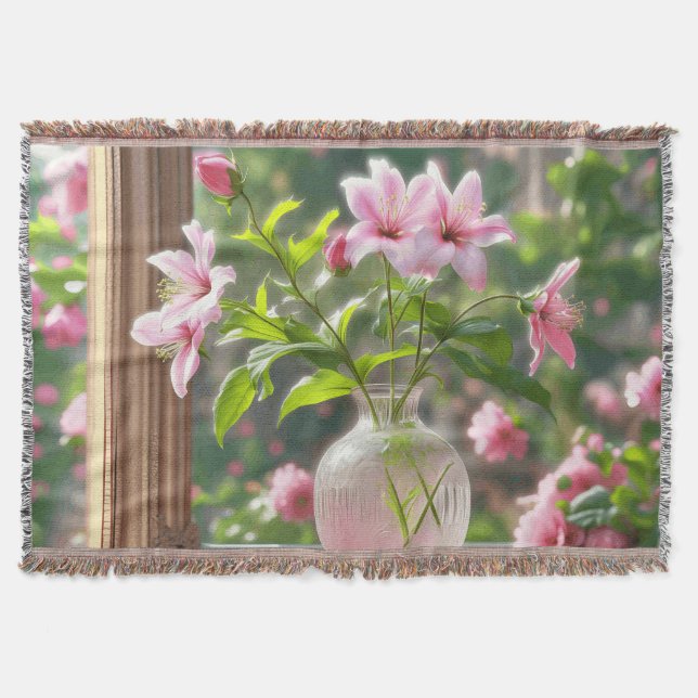 Rosa Flowers in nature Filt (Framsidan)