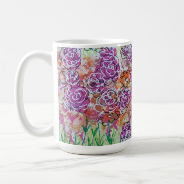 Rosa Flowers Kaffemugg (Vänster)
