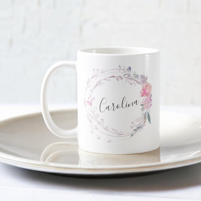  Rosa Flowers Kaffemugg (Skapare uppladdad)