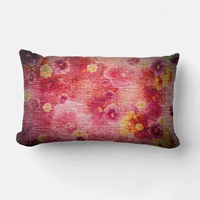 Rosa Flowers Kärlek - Pillow Lumbarkudde (Framsida)