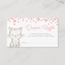 Rosa Flowers Kitten Girl Baby Shower Raffle