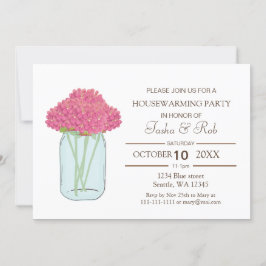 Rosa Flowers Mason burk Houseworths bjudande Inbjudningar
