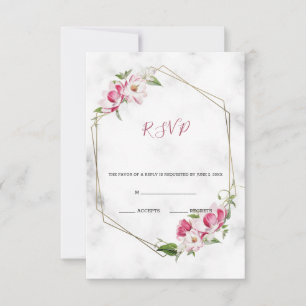 Rosa Flowers med Guld OSA Kort