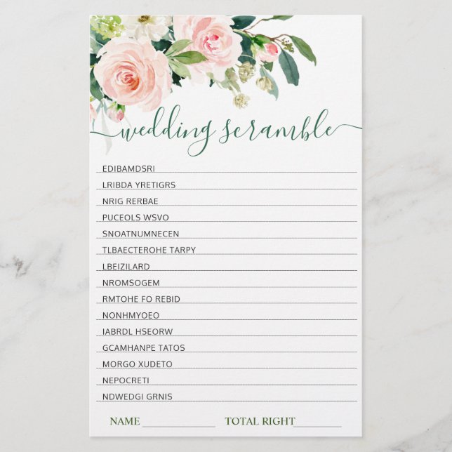 Rosa  Flowers Möhippa Scramble Game (Framsida)