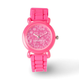 Rosa Flowers Mönster Armbandsur