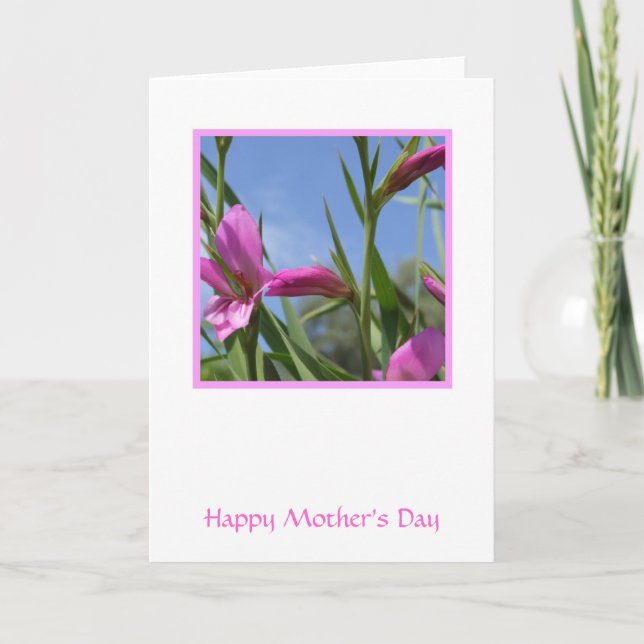 Rosa Flowers Mors dag Card Kort (Framsida)