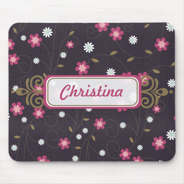 Rosa Flowers Mousepad Musmatta (Framsidan)