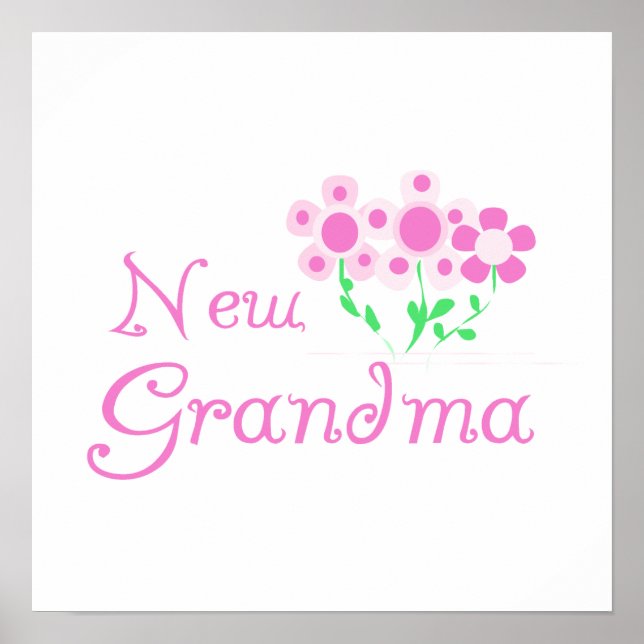 Rosa Flowers New Grandma Gifts Poster (Framsidan)