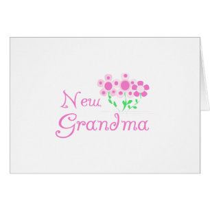 Rosa Flowers New Grandma Tshirts and Gifts Hälsningskort