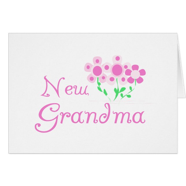 Rosa Flowers New Grandma Tshirts and Gifts Hälsningskort (Framsidan Horizontal)