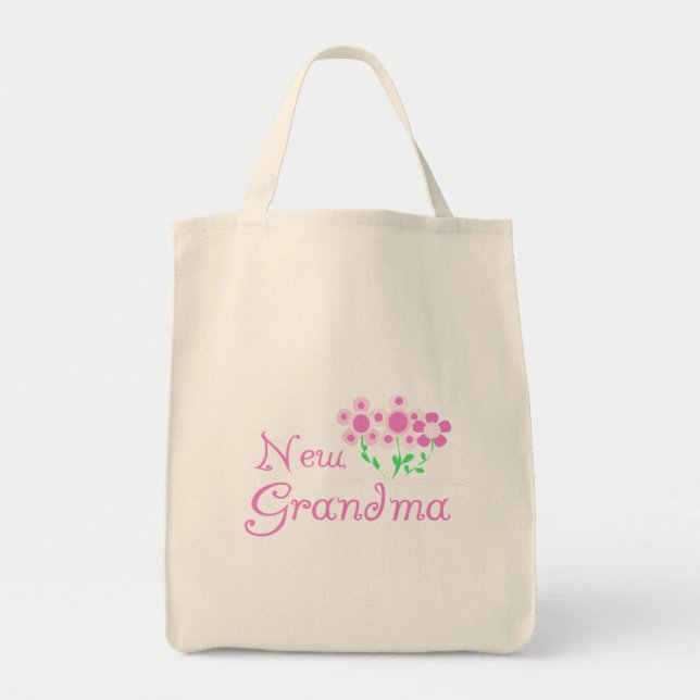 Rosa Flowers New Grandma Tshirts and Gifts Tygkasse (Framsidan)
