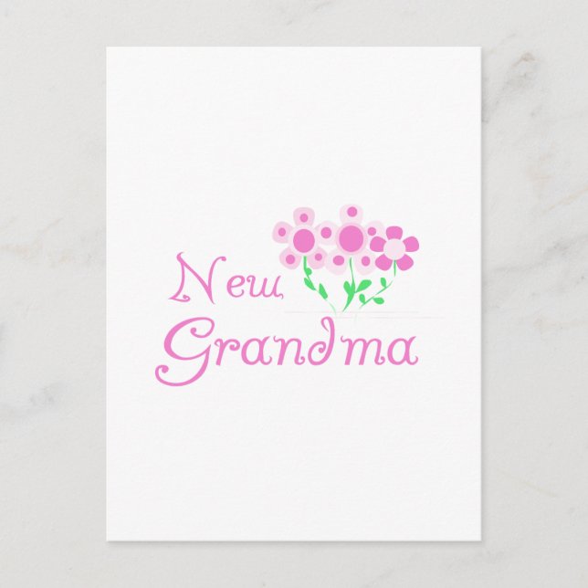 Rosa Flowers New Grandma Tshirts and Gifts Vykort (Framsida)