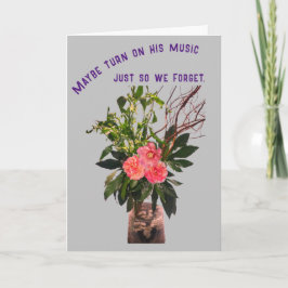 Rosa Flowers och Dikt Card Kort