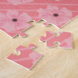 Rosa Flowers och Rand Jigszawa Puzzle Pussel