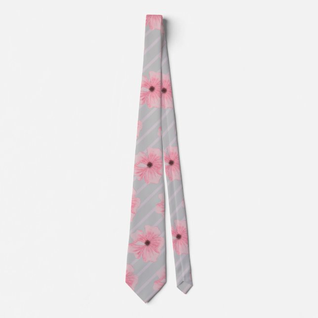Rosa Flowers och Rand Neck Tie Slips (Framsida)