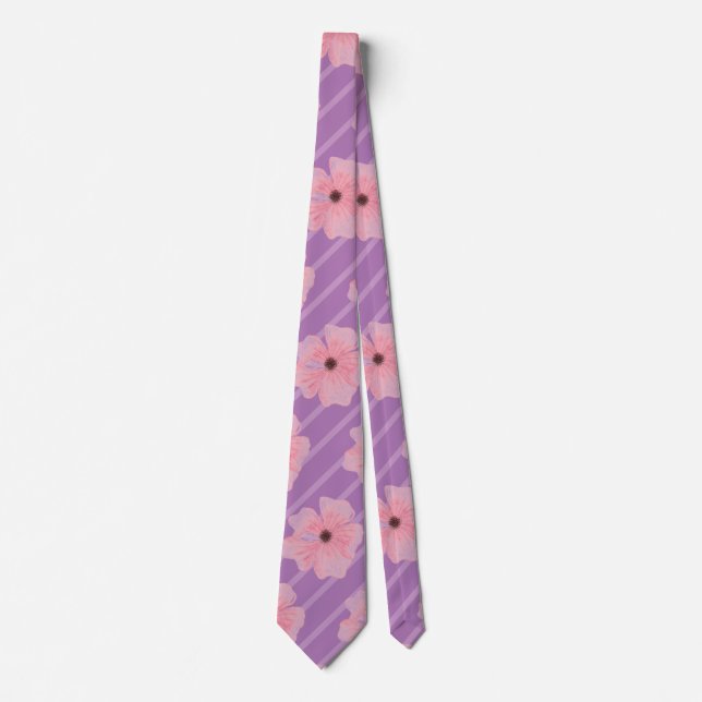 Rosa Flowers och Rand Neck Tie Slips (Framsida)