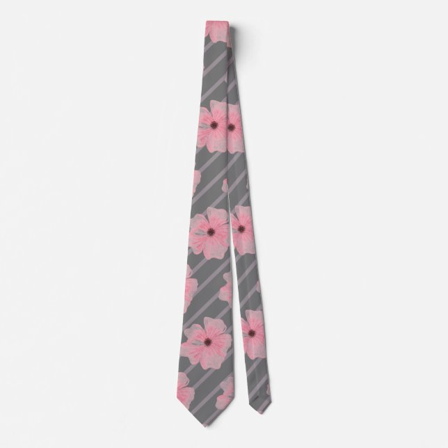 Rosa Flowers och Rand Neck Tie Slips (Framsida)