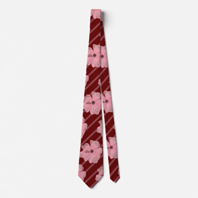 Rosa Flowers och Rand Neck Tie Slips (Framsida)