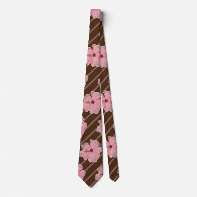 Rosa Flowers och Rand Neck Tie Slips (Framsida)