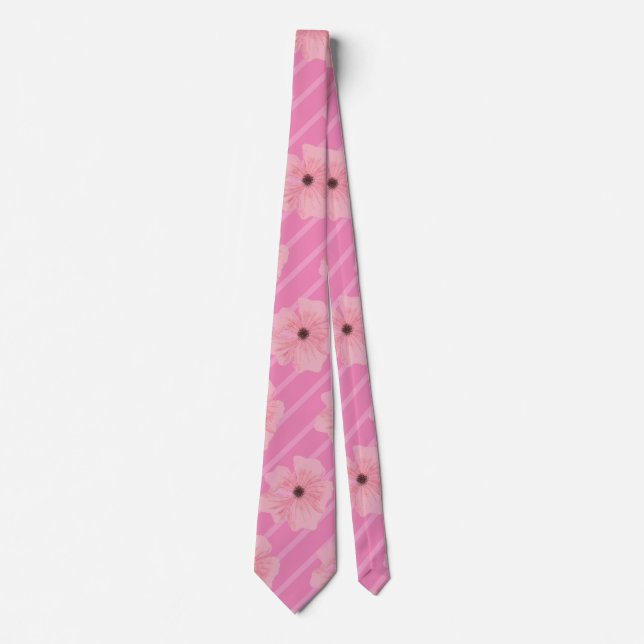 Rosa Flowers och Rand Neck Tie Slips (Framsida)