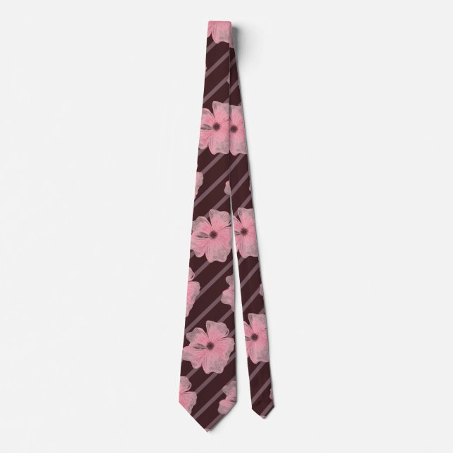 Rosa Flowers och Rand Neck Tie Slips (Framsida)