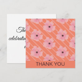 Rosa Flowers och Rand Personlig Card