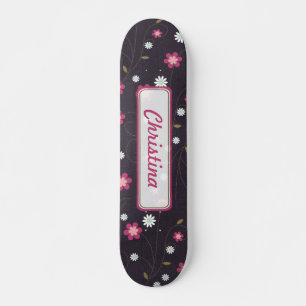 Rosa Flowers Old school Skateboard Bräda 20,5 Cm